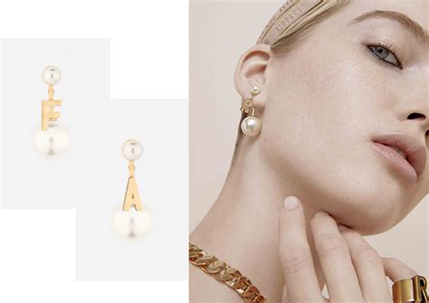 paperclip earrings dior|Dior pearl earrings.